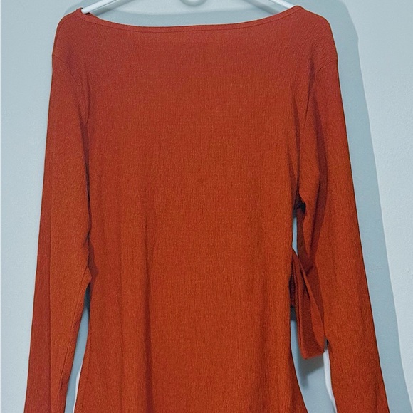Elegant Rust Long Sleeve Top - Picture 2 of 2